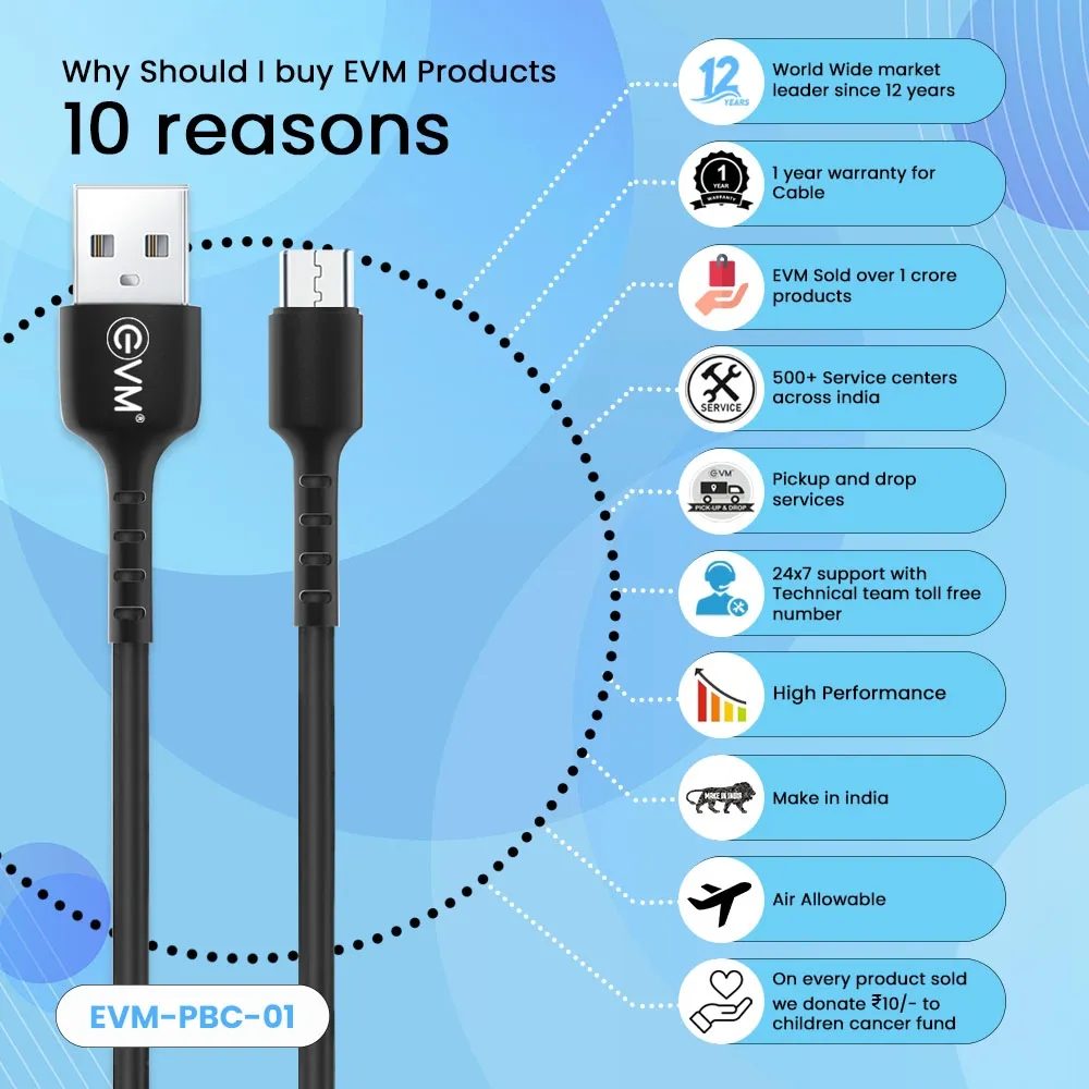 EVM Micro USB Power Bank Cable (300mm length) EVM-PBC-01-B view 8